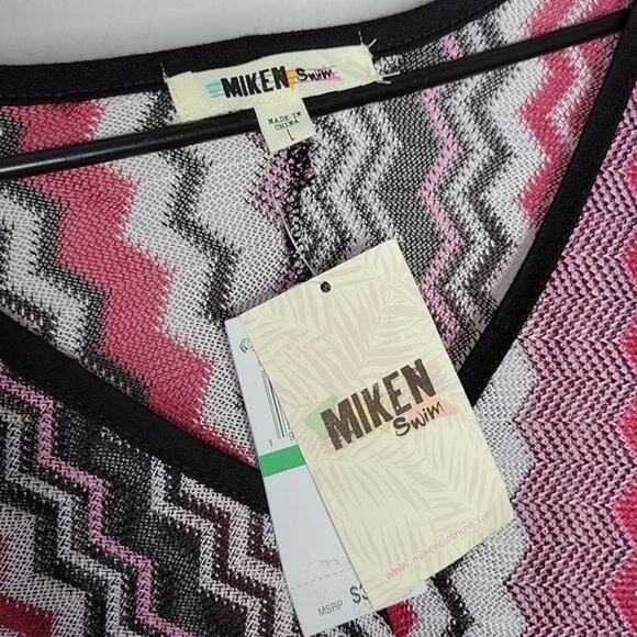Miken Swim Chevron Crochet Hem Swim Cover Up NEW Women's Large - Picture 5 of 8